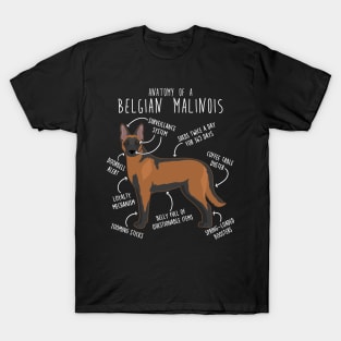 Mahogany Red Belgian Malinois Dog Anatomy T-Shirt